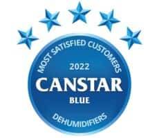 Canstar Blue Most Satisfied Customers Award 2022 - Dehumidifiers