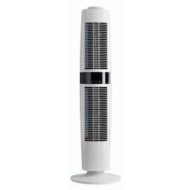 DETF122.WH 360° Dual oscillating white tower fan