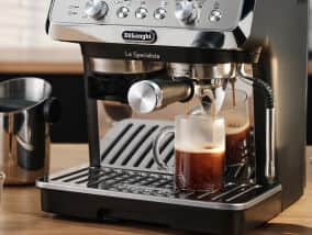  De'Longhi La Specialista - Máquina de café expreso con  molinillo sensor, sistema de calefacción doble, sistema avanzado de latte y  boquilla de agua caliente para café o té americano, acero inoxidable