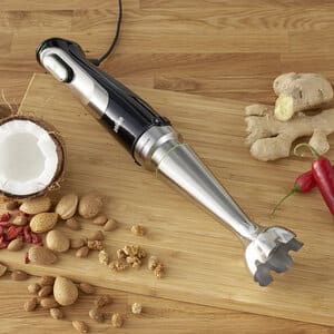 4-in-1 Immersion Hand Blender + 2-Cup Food Processor, Whisk, Beaker, Masher - MQ9037