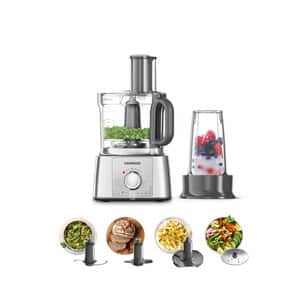 MultiPro Express Food Processor, Multipro Express FDP65.180SI 2-in-1 Food Processor with Smoothie2Go, 0W22010097