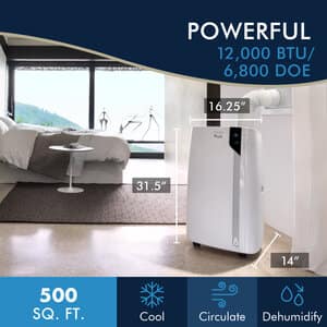 Arctic Whisper Extreme PAC EX360LVYN-6A WH 500 sq ft Portable Air Conditioner with Cool Surround ™ Technology and Eco Real Feel