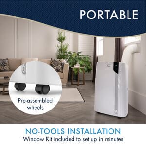 Arctic Whisper Extreme PAC EX360LVYN-6A WH 500 sq ft Portable Air Conditioner with Cool Surround ™ Technology and Eco Real Feel