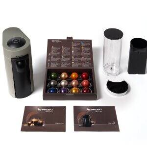 Nespresso VertuoPlus Coffee and Espresso Machine by De'Longhi with Aeroccino, Gray ENV150GYAECA