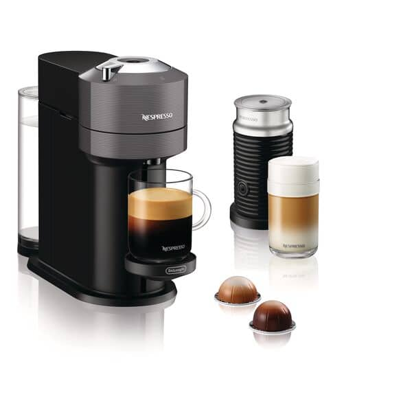 NEW DeLONGHI Nespresso Vertuo ENV135SAE Coffee Espresso Maker & Aeroccino 3  Gray