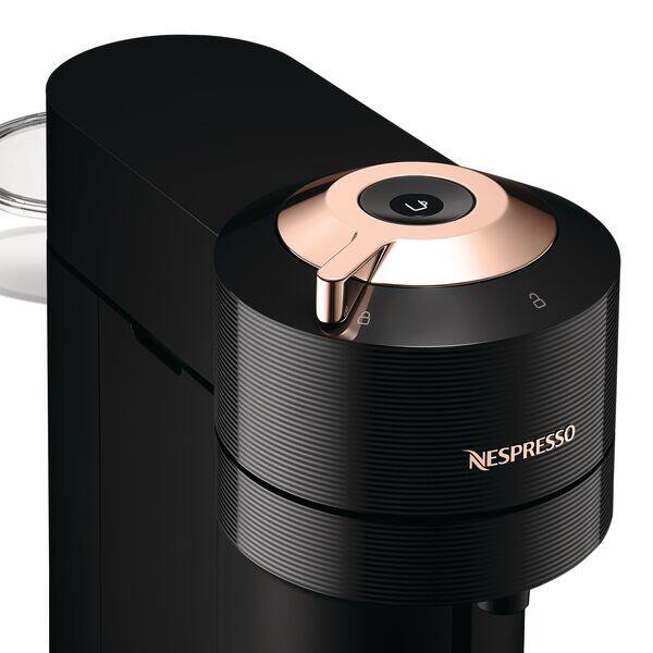 Nespresso Vertuo Next Coffee and Espresso Machine by De'Longhi, Black with Rose Gold, ENV120B Detail