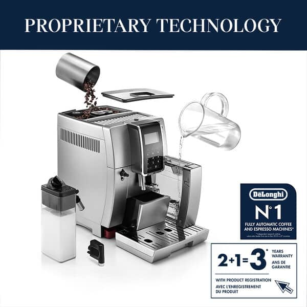 DeLonghi Dinamica with Latte Crema Fully Automatic Coffee & Espresso Machine