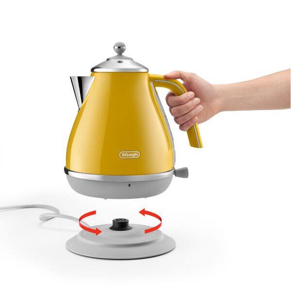 DeLonghi Icona Vintage KBOC 2001 Electric Water Tea Kettle Yellow Retro  Design