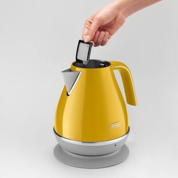 Yellow electric shop kettle