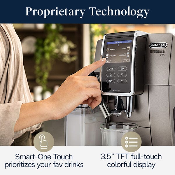 De'Longhi Dinamica Plus Smart Coffee & Espresso Machine with Coffee Link  Connectivity App