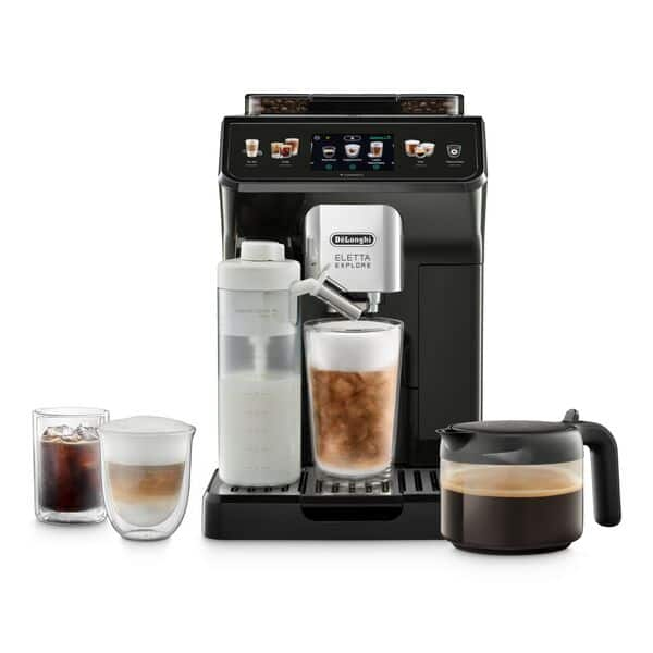 DeLonghi ECAM 356.57 B EX4 Dinamica Cafetera + depósito de leche negra con  función cafetera