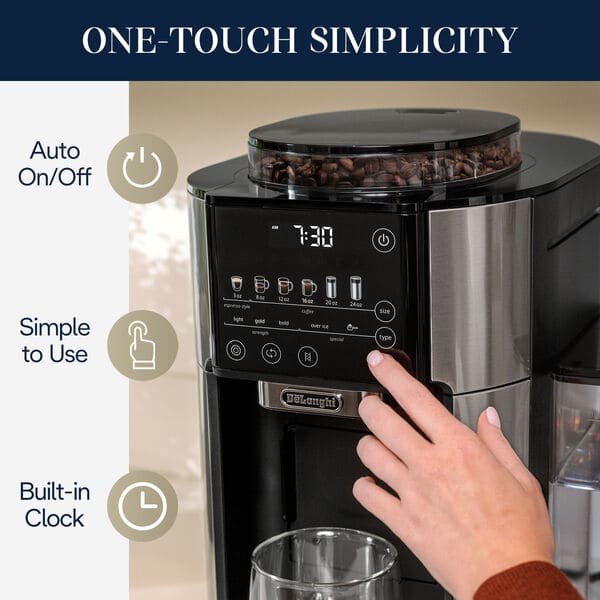 De'Longhi TrueBrew Drip Coffee Maker - Stainless/Black