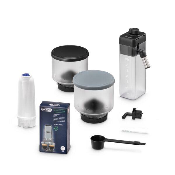 Cafetera superautomática  De'Longhi Rivelia EXAM440.35.B, Molinillo  integrado, Espumador leche, Táctil, 4 perfiles, 8 recetas, 19bar, 1450W,  Negro