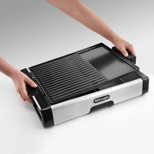 DeLonghi BG500C De'Longhi 2-in-1 Ceramic Coated Grill and Griddle, Bla