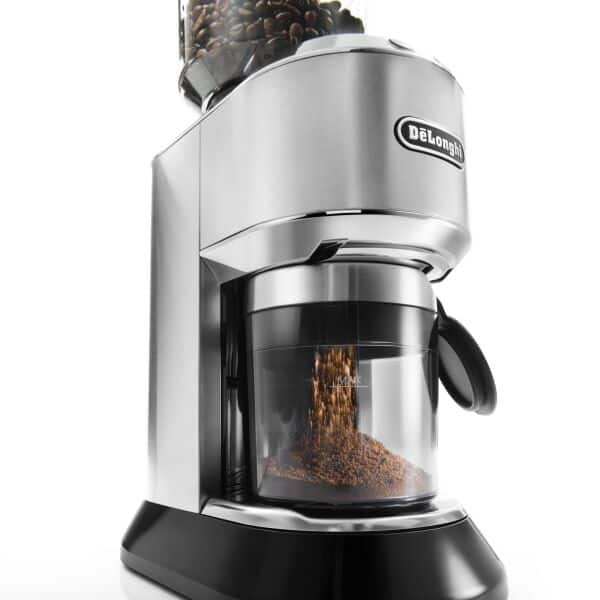 DeLonghi America KG521 Dedica Conical Burr Grinder with Porta Filter Attachment, Silver