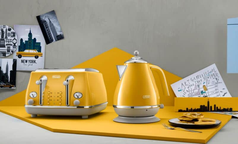 Yellow hot sale kettle toaster