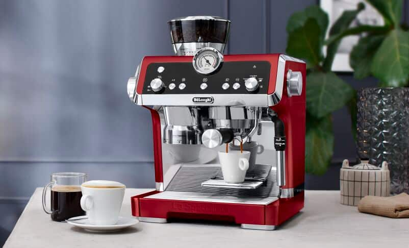 Delonghi red shop coffee machine