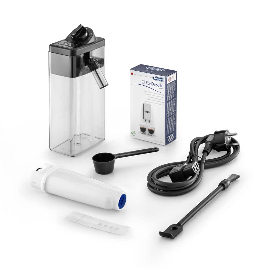 Cafetera superautomática  De'Longhi Dinámica ECAM350.50.B, Molinillo  integrado, Depósito leche, Táctil, Espumado automático, 1450 W, 15 bar,  Negro