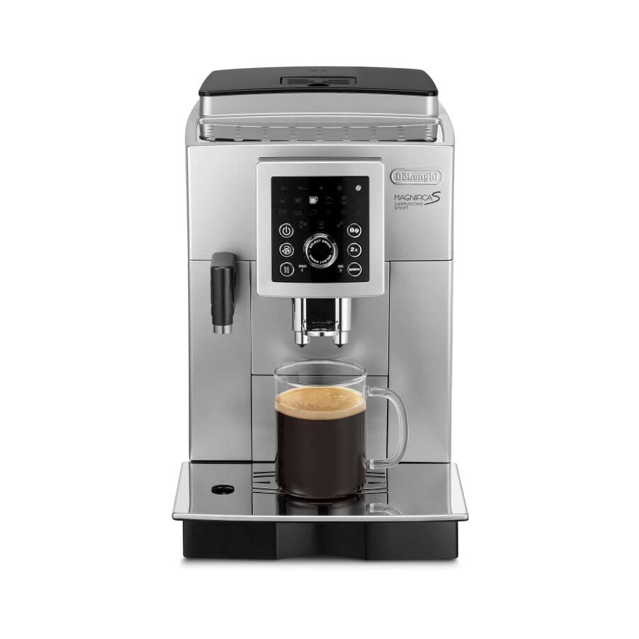 Cafetera superautomática De'Longhi Magnifica S Smart ECAM250.31.SB,  Molinillo integrado, Con vaporizador, 4 recetas, 15 bares, Plata