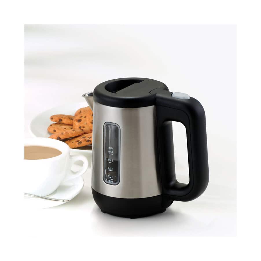 Kettles, Atom Kettle JKM076 Brushed stainless steel with black trim, SG0WJKM07602, Unspecified