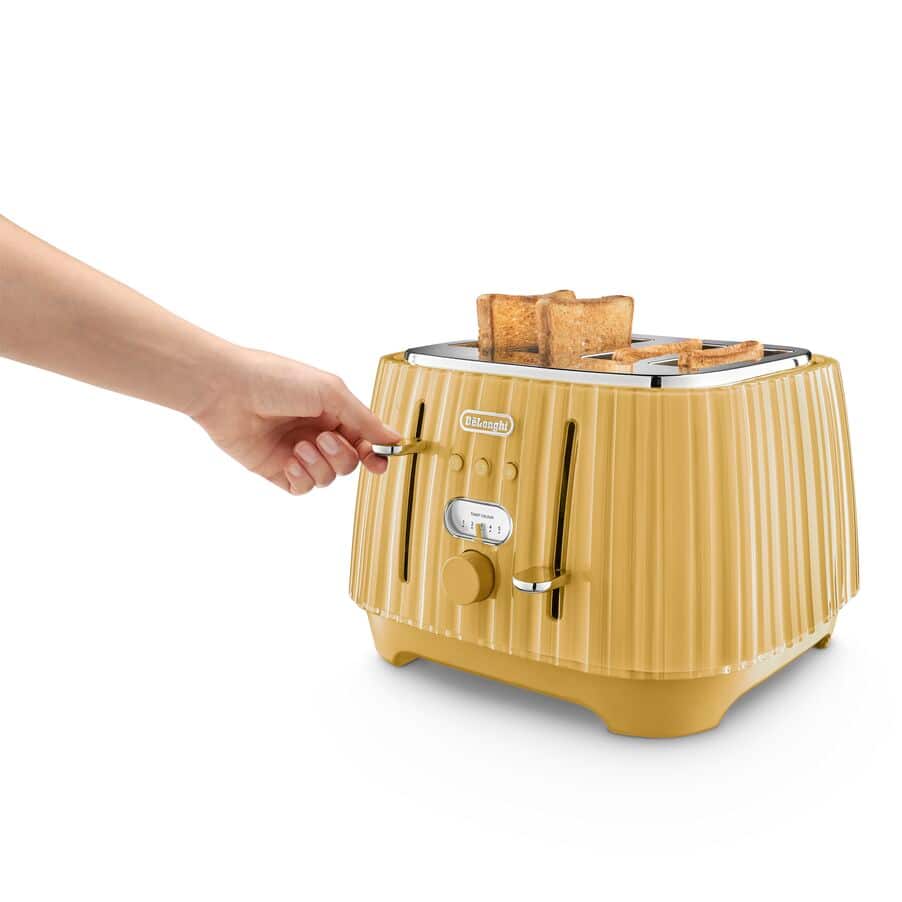 Ballerina Toasters, Ballerina 4 Slice Toaster Gold Yellow, 0230040022, Yellow Gold