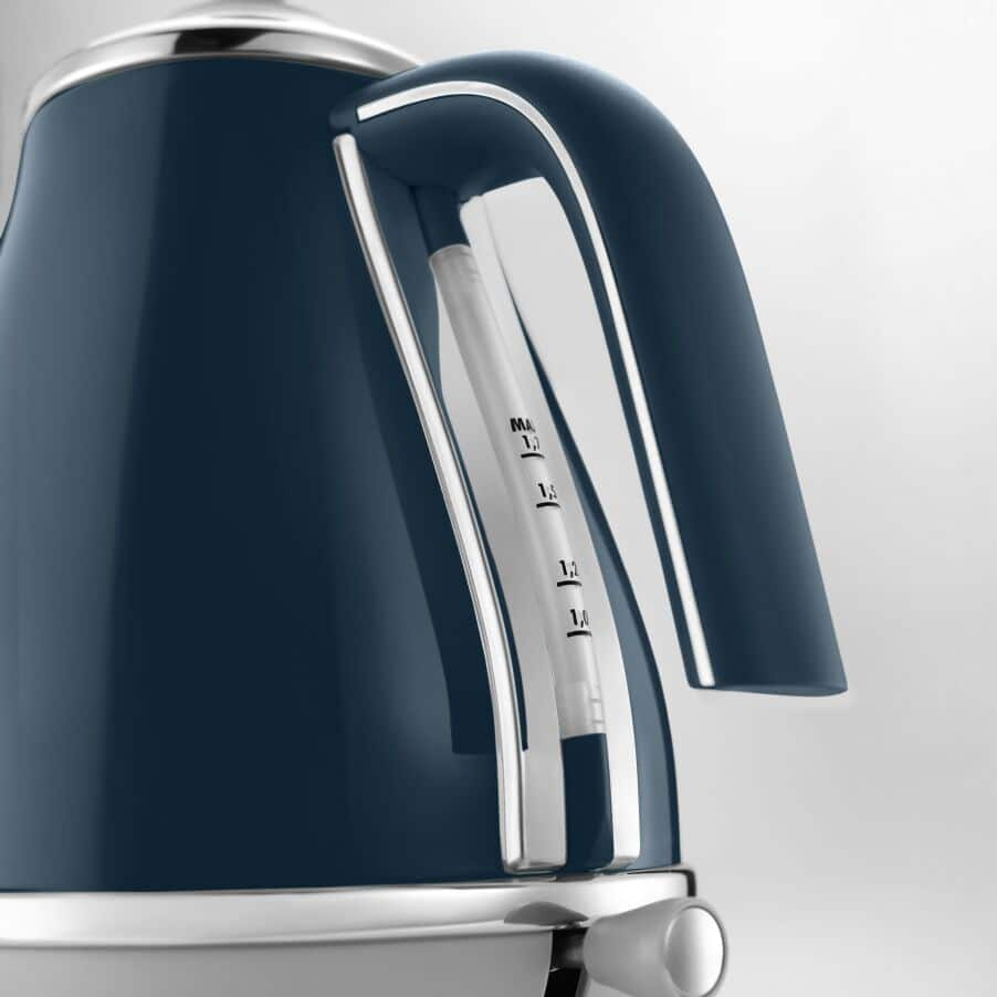 Navy blue electric store kettle