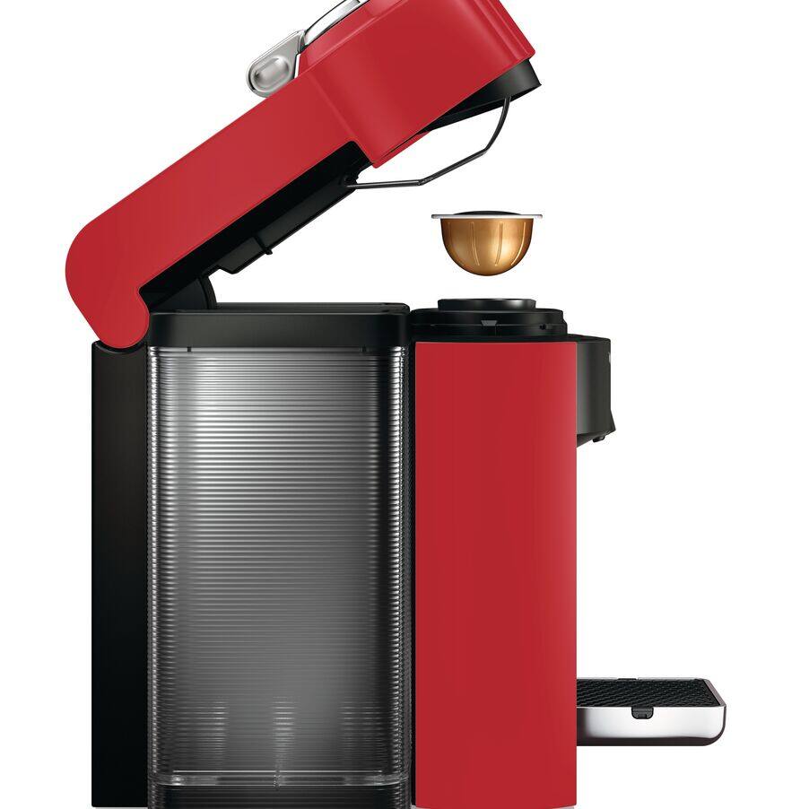 Nespresso Vertuo Coffee & Espresso Machine with Aeroccino by De'Longhi, Red - ENV135RAECA Side