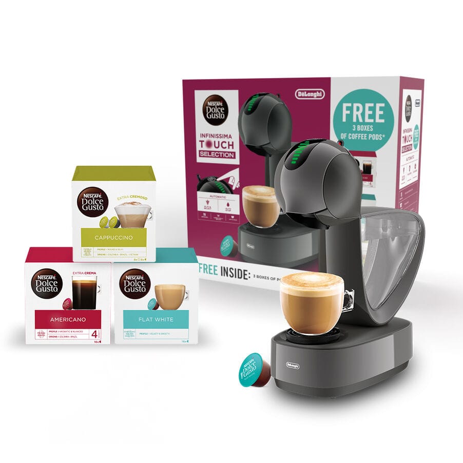 Dolce Gusto Infinissima Touch EDG268.GY Coffee Machine Starter Bundle - Charcoal