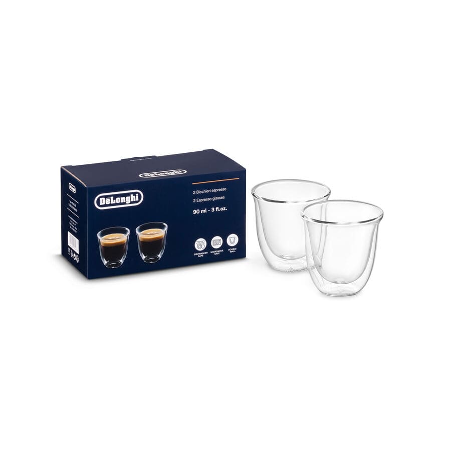 Levně De'Longhi Dvoustěnné sklenice na espresso 90 ml sada 2 ks