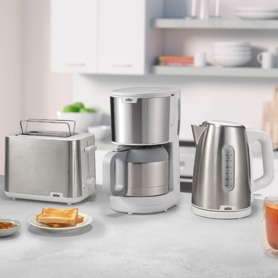 PurShine Collection Kaffeemaschinen, undefined, undefined, Edelstahl / weiß