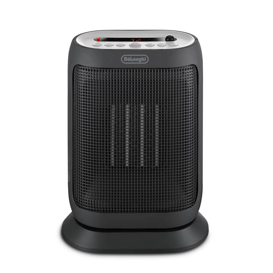 DeLonghi Compact Digital Ceramic Heater with Remote Front