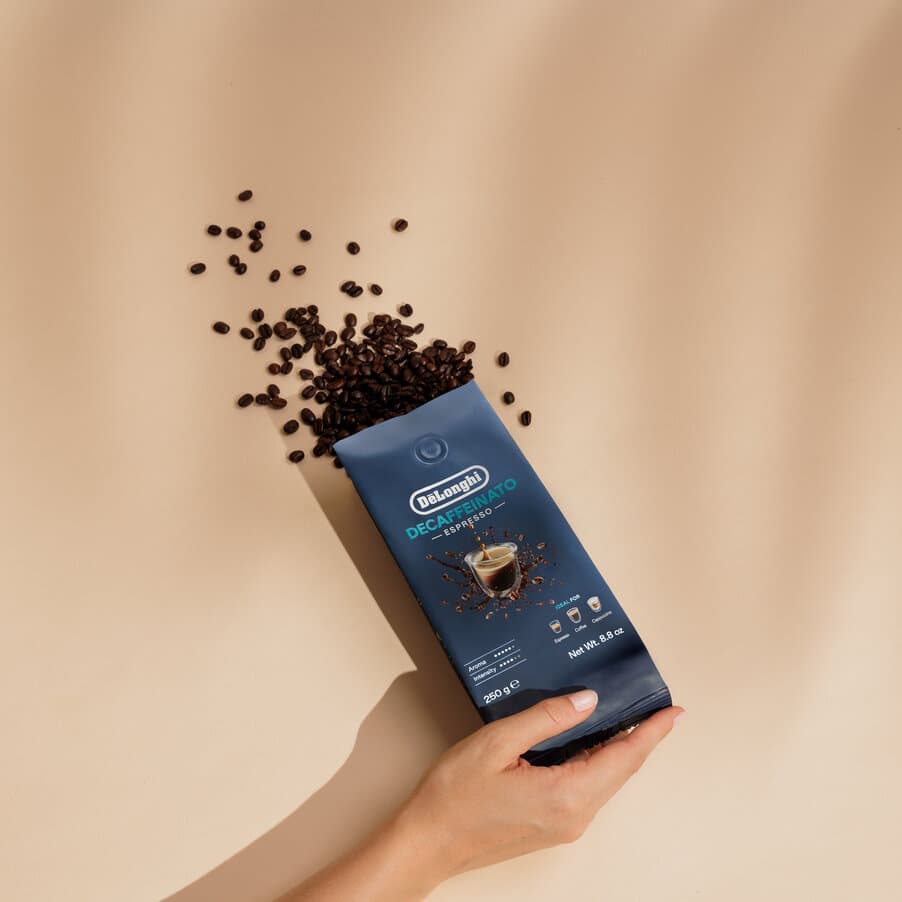 Grains de cafè, DLSC603 Café en grains Décaféiné, 50 % Arabica, 50 % Robusta, 250 g, AS00000174, Bleu