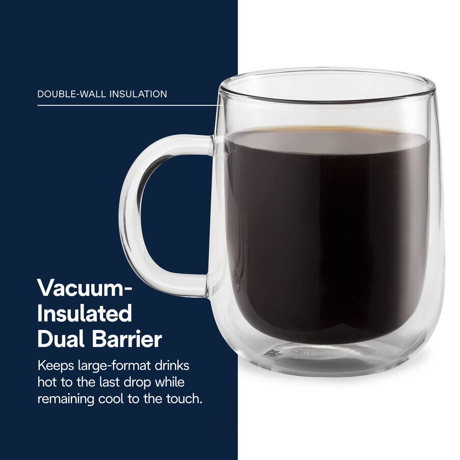 Tasses et verres à café, Mugs en verre à double paroi, 500 ml, set de 2, undefined, Non spécifié