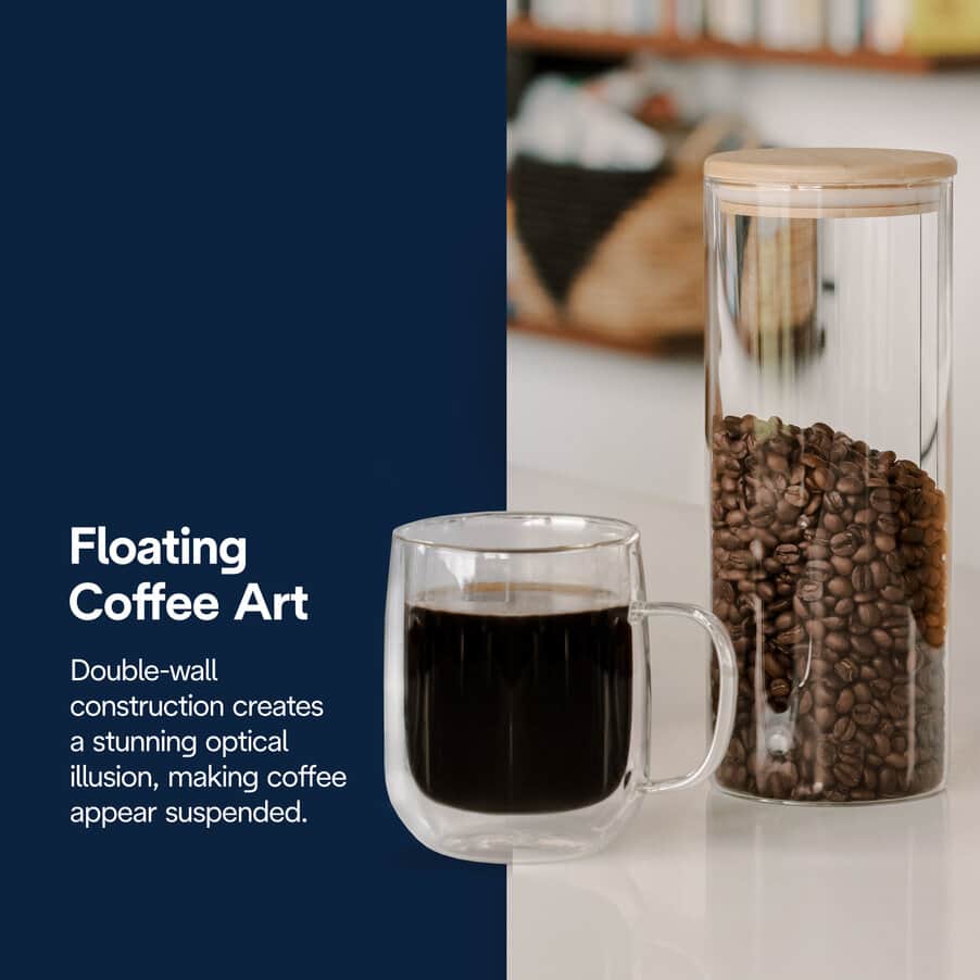 Tasses et verres à café, Mugs en verre à double paroi, 500 ml, set de 2, undefined, Non spécifié