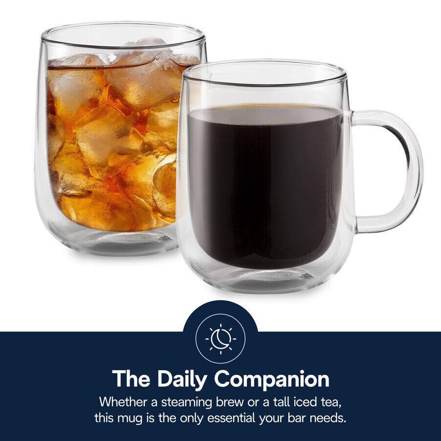 Tasses et verres à café, Mugs en verre à double paroi, 500 ml, set de 2, undefined, Non spécifié