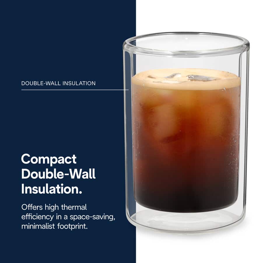 Tazze e bicchieri da caffè, Bicchieri Cold Brew in vetro a doppia parete, 220 ml, set di 2, undefined, Non specificato