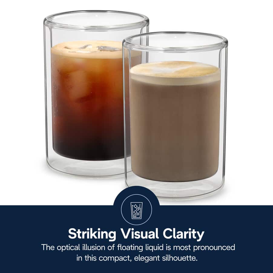 Tazze e bicchieri da caffè, Bicchieri Cold Brew in vetro a doppia parete, 220 ml, set di 2, undefined, Non specificato