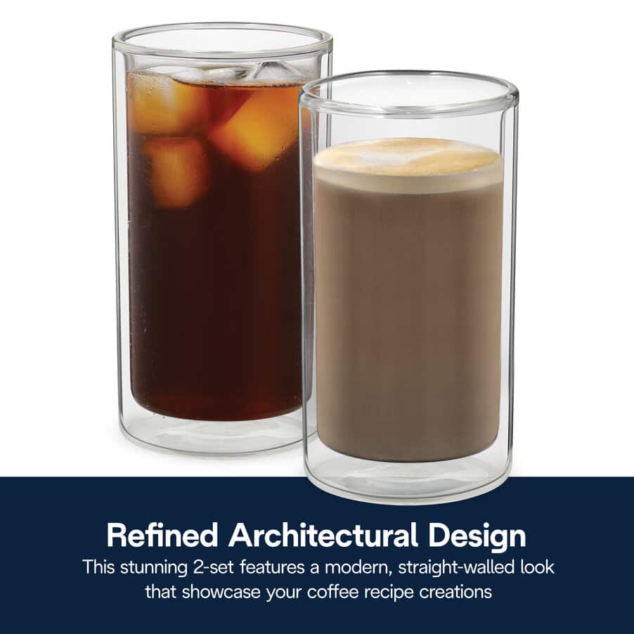 Tazze e bicchieri da caffè, Bicchieri Cold Brew in vetro a doppia parete, 300 ml, set di 2, undefined, Non specificato
