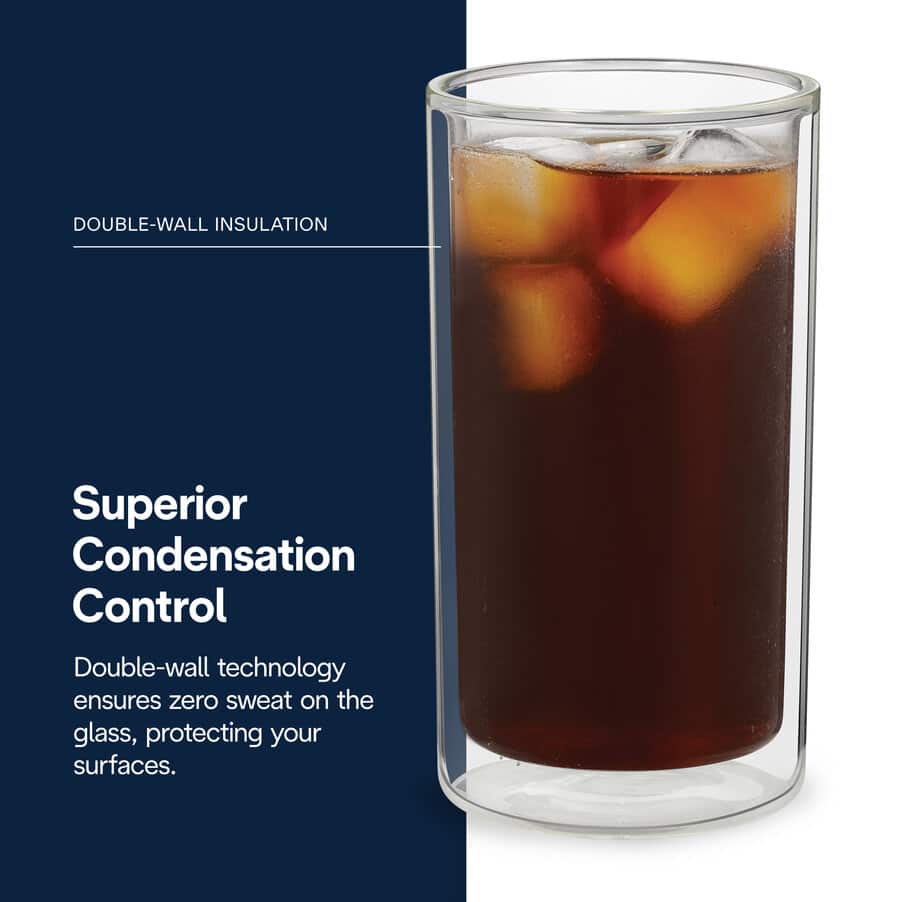 Tazze e bicchieri da caffè, Bicchieri Cold Brew in vetro a doppia parete, 300 ml, set di 2, undefined, Non specificato
